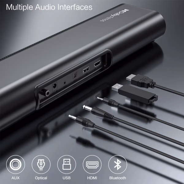 2.1Ch Dolby Atmos Soundbar with Subwoofer, 150W Sound Bar for TV with Bluetooth 5.3, Home Theater Surround System for Tv/Projector/Pc, HDMI Earc, Optical, AUX & USB