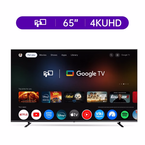 65-Inch 4K UHD HDR10+ Smart TV with Google TV - Voice Control,Dolby Vision, Dolby Atmos, Ultra-Flat LED Television Built-In Wifi Bluetooth, Flat Screen LED Television, Canvas Series CG65-C3