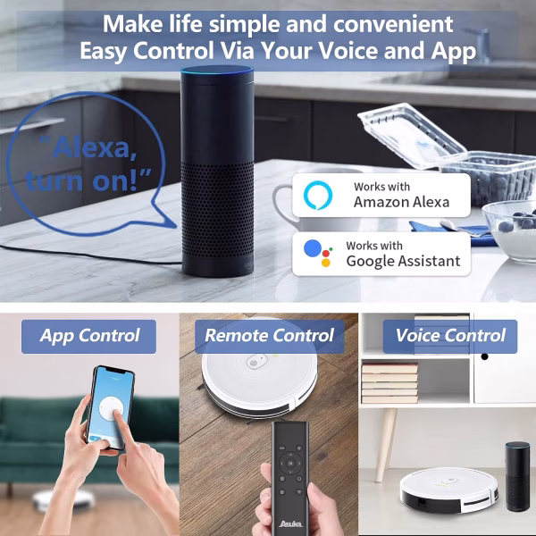 Robot Vacuum Cleaner S1 - Quite Robotic Vacuum Cleaner No-Go Areas 2000Pa Slim Design Robot Vacuums Carpets Boost Intellect Self-Charging Vacuum Cleaner for Pet Hair- White