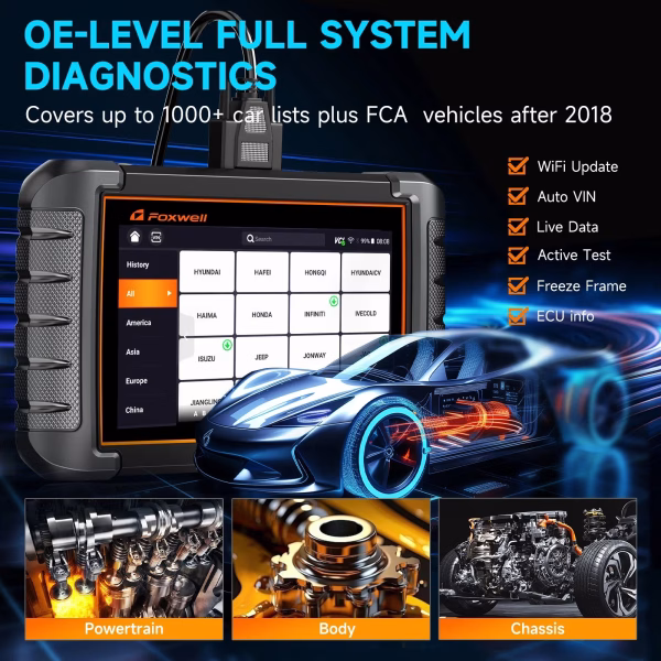 NT809 Car Diagnostic Scan Tool OBD2 Scanner Bi-Directional & Active Test Full System Code Reader with 30+ Maintenances 3-Year Update