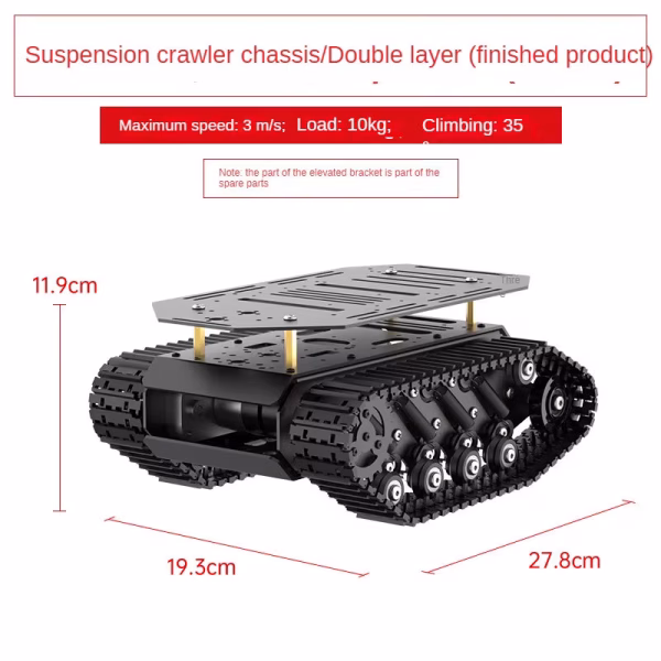 10KG Load Strong Shock Absorption Tank Chassis with Motor Suspension All Metal Tank Robot Kit Coding Motor Intelligent Robot Car