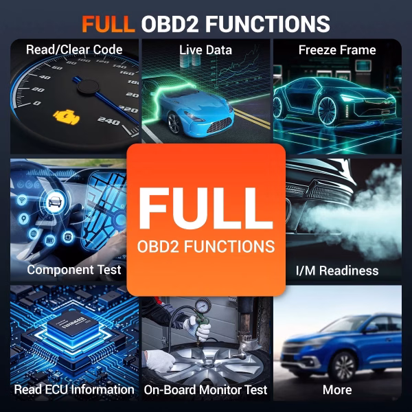 X6 Car OBD2 Scanner Bluetooth, Full System Bidirectional Diagnostic Tool with 10 Resets, Active Test, ABS Bleeding, Epb/Bms/Tpms/Oil Reset, Automotive OBDII Car Code Reader, 2 Years Free Update