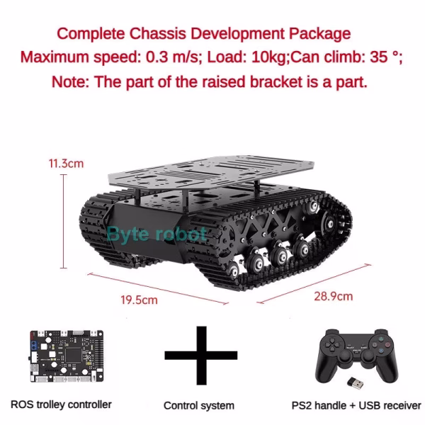 10KG Load Strong Shock Absorption Tank Chassis with Motor Suspension All Metal Tank Robot Kit Coding Motor Intelligent Robot Car