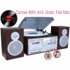 BT-28SPS Bluetooth Classic Style Record Player Turntable with AM/FM Radio, Cassette Player, CD Player, 2 Separate Stereo Speakers, Record Vinyl, Radio, Cassette to MP3 SD Slot, USB, AUX Silver