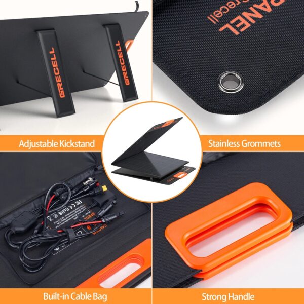 Portable Solar Panels for Power Station, 200 200W Portable Solar Panel for Power Station, Foldable Solar Charger, IP65 Waterproof Solar Panel Kit DC XT60 Anderson Aviation Output