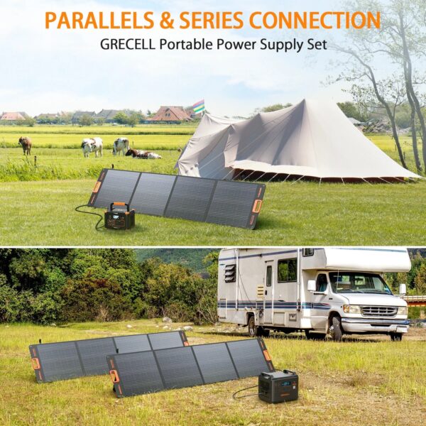 Portable Solar Panels for Power Station, 200 200W Portable Solar Panel for Power Station, Foldable Solar Charger, IP65 Waterproof Solar Panel Kit DC XT60 Anderson Aviation Output