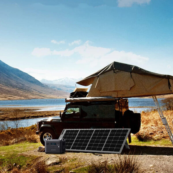 [US Direct]  Foldable Solar Panel 200W, Lightweight Solar Panel with 5 Outputs, with Multi-Contact 4 Output/Dc Adapter for Power Station, Solar Generator, Camping, Motorhome, Boat, Power Outage, Outdoor, Garden