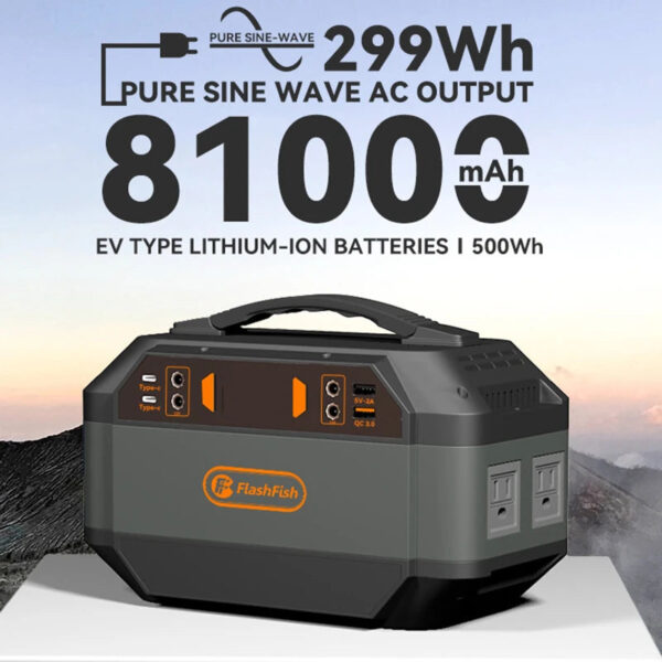 [USA Direct] Flashfish P56 Power Station 330W 81000Mah/3.7V Solar Power Generator Outdoor Power Supply Lifepo4 Battery for Home Outdoor
