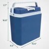 Electric Cooler & Warmer, 24 L Portable Thermoelectric 12 Volt Cooler with Handle - Blue