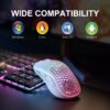 2.4G Wireless Mouse with RGB Backlit 6-Button 3-Speed DPI Type C Rechargeable Ergonomic Honeycomb Design Gaming Mouse