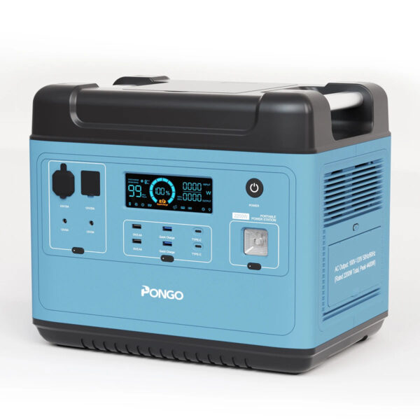 [US Direct] PONGO PSN2200 2000Wh Portable Power Station Lifepo4 Battery Pack Solar Generator with 6 110V/2200W Pure Sine Wave AC Outputs Portable Generator with 25A RV Output for Outdoor Camping