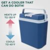 Electric Cooler & Warmer, 24 L Portable Thermoelectric 12 Volt Cooler with Handle - Blue