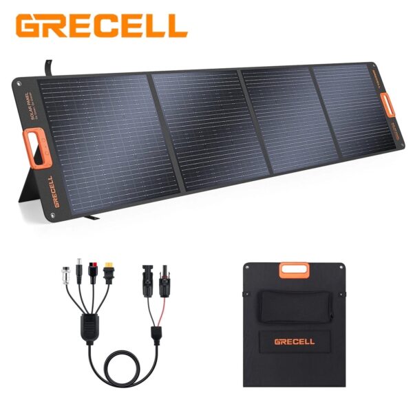 Portable Solar Panels for Power Station, 200 200W Portable Solar Panel for Power Station, Foldable Solar Charger, IP65 Waterproof Solar Panel Kit DC XT60 Anderson Aviation Output