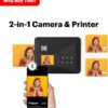 Mini Shot 3 Retro 4PASS 2-In-1 Instant Digital Camera and Photo Printer (3X3 Inches) Initial 8 Sheets + 30 Sheets Cartridge Bundle, Yellow (NOT Zink)