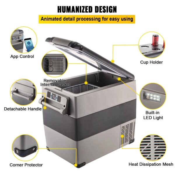 Portable Car Refrigerator, 27''X 13.6''X21'', 55L