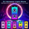 Karaoke Machine, Home Karaoke Party Speaker, Bluetooth Speaker with 2 Microphone, Dazzling Light