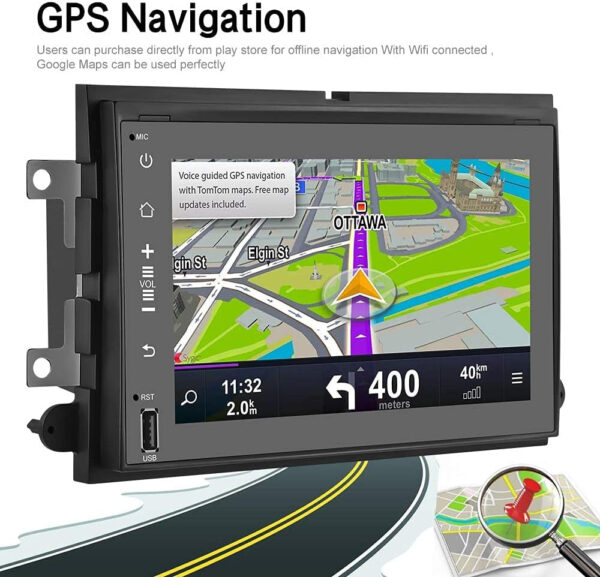 Android 10 Car Stereo 7 Inch Carplay Car Radio for Ford F150/F250/350/Ford Fusion, Multimedia Touchscreen Radio 2G RAM+32G ROM, GPS Navigation DSP Bluetooth Wifi, Backup Camera