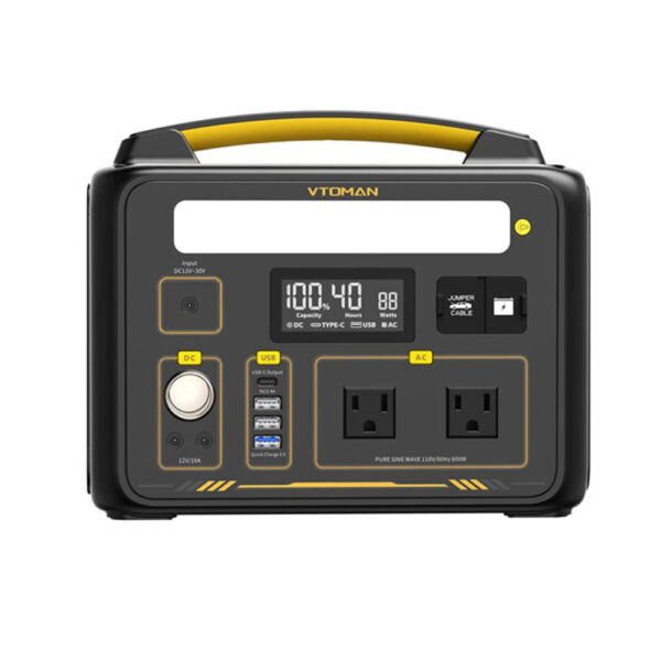 [US Direct] VTOMAN Jump600X 600W/299Wh Lifepo4 Solar Generator Portable Power Station with 600W Constant Power, Regulated 12V DC, PD 60W Type-C for Home Backup & Rv/Van Camping