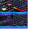 Gaming Keyboard & Mouse, 104 Keys LED RGB Backlit Quiet Computer Keyboard, Multimedia Keys, 26 Anti-Ghosting Keys, Waterproof Light up USB Wired Keyboard for PC Gamers Desktop Computer Laptop,Black