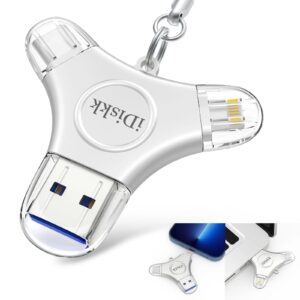 MFI Certified Photo Stick 3In1 128GB Flash Drive for Iphone USB C Ipad Pro Android for Iphone 13/12 Pro/12/12 Max/12 Mini/11/11/Pro/Xr/X/Xs Max,Ipad Photo Storage Stick for Pc,Mac,Imac
