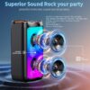 Karaoke Machine, Home Karaoke Party Speaker, Bluetooth Speaker with 2 Microphone, Dazzling Light