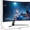 Curved Gaming 32" 1080P LED Monitor up to 185Hz 165Hz 144Hz 1920X1080 AMD Freesync HDMI Displayport Build-In Speakers, Machine Black 2020 (C326B-185RD)