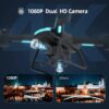 JY03 Drone with 1080P HD Camera for Adults and Kids, FPV RC Quadcopter with LED Lights and Optical Flow Sensor, 2 Batteries, Black