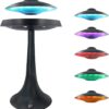 Magnetic Levitating UFO Bluetooth Speaker Table Lamp with Colorful Light Show, Office Home Decor Cool Stuff,Gadgets for Men Electronics,Birthday Christmas Creative Gift(Black)
