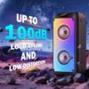 Karaoke Machine, Home Karaoke Party Speaker, Bluetooth Speaker with 2 Microphone, Dazzling Light