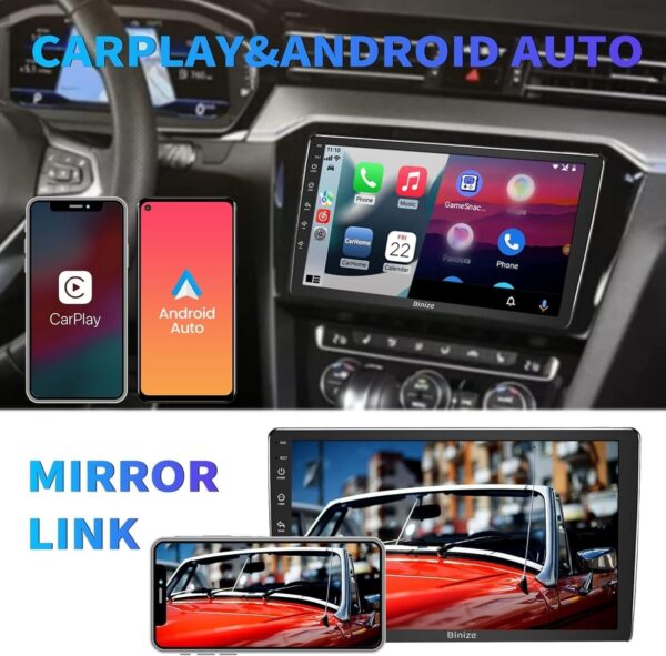 Android Double Din Car Stereo Car Radio Wireless Carplay Android Auto Head Unit Radio for Car with Bluetooth Touchscreen 9 Inch with Backup Camera In-Dash Navigation Bluetooth Car Electronics Video