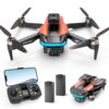 D99 GPS Drone with 8K UHD Camera, Foldable Quadcopter for Adults Beginners, Brushless Motor, VR Mode, 2 Batteries, Orange