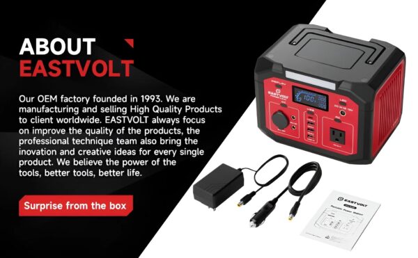 Portable Power Station 240W, 201.6Wh/56000Mah Lithium-Ion Battery with 110V AC Outlet, Solar Generator (Solar Panel Optional) for Emergencies Home and Outdoor Camping