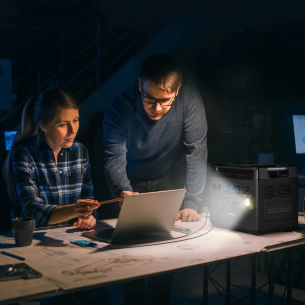 [US Direct] PONGO PSN2200 2000Wh Portable Power Station Lifepo4 Battery Pack Solar Generator with 6 110V/2200W Pure Sine Wave AC Outputs Portable Generator with 25A RV Output for Outdoor Camping