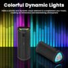 Bluetooth Speaker Portable, Waterproof Speaker IPX6, Wireless Speaker with Colorful Lights, Bluetooth 5.3, Mircrophone, TWS Pairing