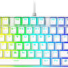 K552P Mechanical Gaming Keyboard TKL with 18 Backlight Modes, Hot-Swappable Red Switches, 87-Key Compact Ergonomic Design, N-Key Rollover & Software Programmable Macro - RGB, White