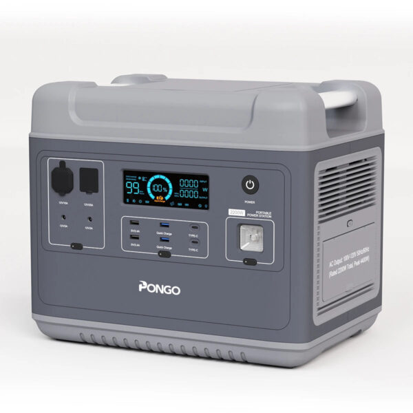 [US Direct] PONGO PSN2200 2000Wh Portable Power Station Lifepo4 Battery Pack Solar Generator with 6 110V/2200W Pure Sine Wave AC Outputs Portable Generator with 25A RV Output for Outdoor Camping