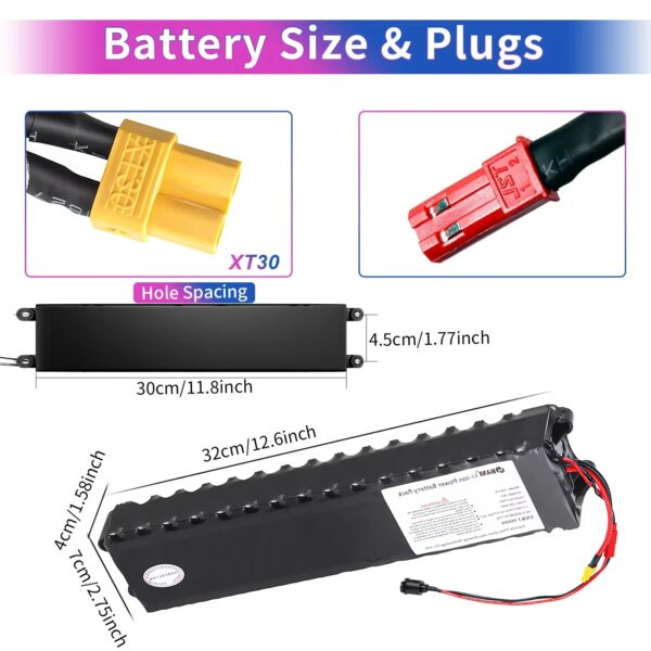 [EU/USA Direct]  HA113-4 36V 7.8Ah 280.8Wh Folding Electric Bike Scooter Battery - Powered by High-Quality 18650 Lithium-Ion Cells | 15A BMS | Waterproof | XT30 Connector | Fits 36V 250W-500W Motor