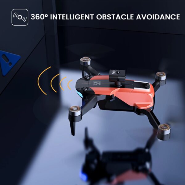 D99 GPS Drone with 8K UHD Camera, Foldable Quadcopter for Adults Beginners, Brushless Motor, VR Mode, 2 Batteries, Orange