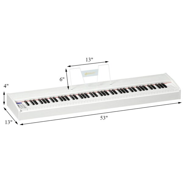 Sonart 88-Key Full Size Digital Piano Weighted Keyboard W/ Sustain Pedal White