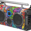Bluetooth Boombox Flare6 NYC Graffiti | Retro Boombox with Bluetooth Speaker | Includes Rechargeable Lithium Battery, Carrying Strap & Remote | Quality Loud Sound with Bass