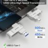 1TB USB C Flash Drive, 500Mb/S USB 3.2 SSD Flash Drive, High Speed USB C+USB ...