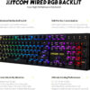 PC Gaming Keyboards RGB Backlit Mechanical Keyboard ABS Keycap Programmable Macro Detachable USB Wired Keyboard for Windows PC (104 Keys Red Switch)