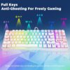 K552P Mechanical Gaming Keyboard TKL with 18 Backlight Modes, Hot-Swappable Red Switches, 87-Key Compact Ergonomic Design, N-Key Rollover & Software Programmable Macro - RGB, White