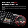 PC Gaming Keyboards RGB Backlit Mechanical Keyboard ABS Keycap Programmable Macro Detachable USB Wired Keyboard for Windows PC (104 Keys Red Switch)