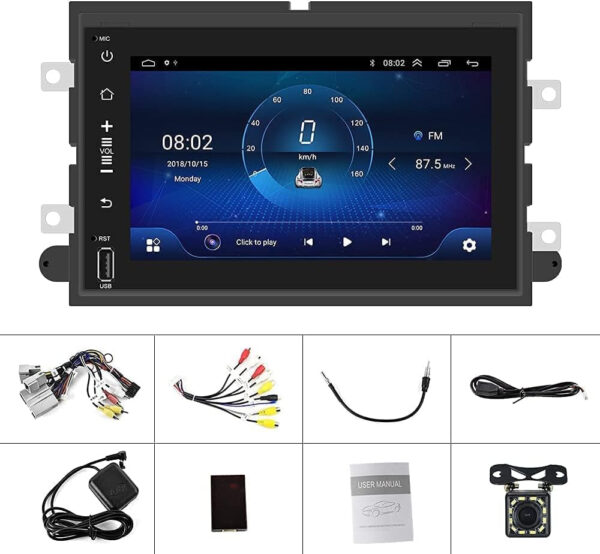 Android 10 Car Stereo 7 Inch Carplay Car Radio for Ford F150/F250/350/Ford Fusion, Multimedia Touchscreen Radio 2G RAM+32G ROM, GPS Navigation DSP Bluetooth Wifi, Backup Camera