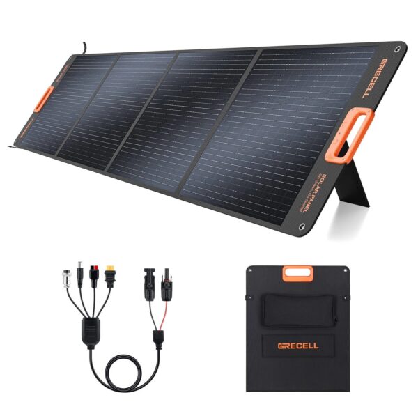 Portable Solar Panels for Power Station, 200 200W Portable Solar Panel for Power Station, Foldable Solar Charger, IP65 Waterproof Solar Panel Kit DC XT60 Anderson Aviation Output