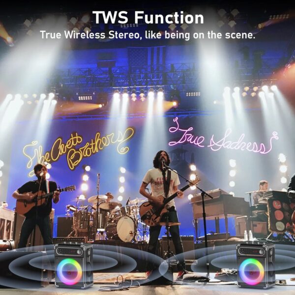 Karaoke Machine, Home Karaoke System with 2 Microphone, Portable Bluetooth Speaker for Party, FM Radio