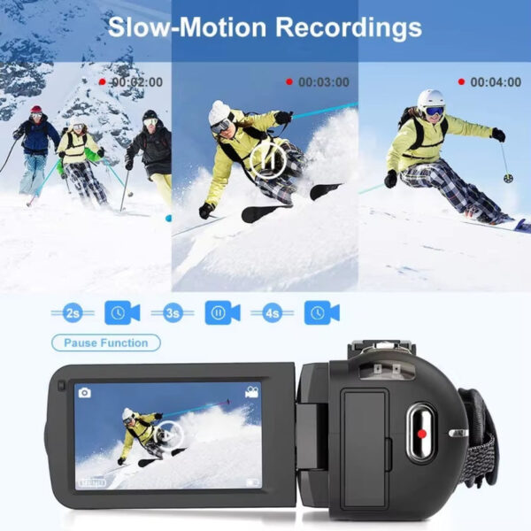 New Arrival 4K Mini Camcorder with 3Inch Touch Screen 56MP HD Digital Video Camera with Hot Shoe Interface Handycam Camcorder
