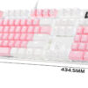 Mechanical Gaming Keyboard, New Upgraded Blue Switch 104 Keys White Backlit Keyboards, USB Wired Mechanical Computer Keyboard for Laptop, Desktop, PC Gamers(White & Pink)