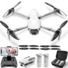 F10-1080P Wifi FPV Drone with 1080P HD Camera, Headless Mode/3D Flips, RC Quadcopter for Beginners Silver White